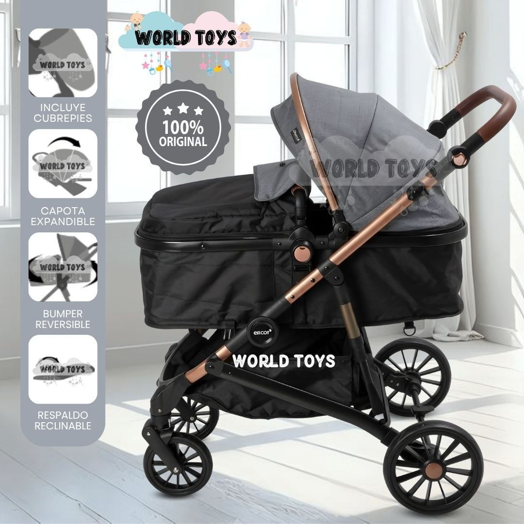 Coche Moisés Travel System INFINITIVE GOLD II de Lujo Gray