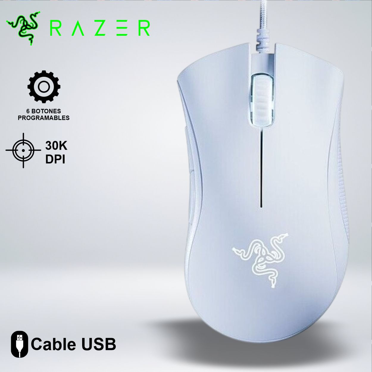 MOUSE GAMER RAZER DEATHADDER ESSENTIAL 6400DPI ERGONOMICO  USB
