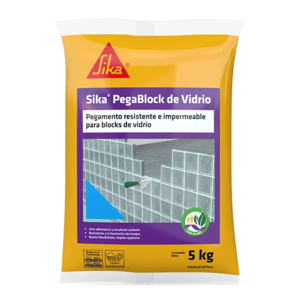 Pegamento para bloque de vidrio Sika Pegablock de vidrio x 5kg