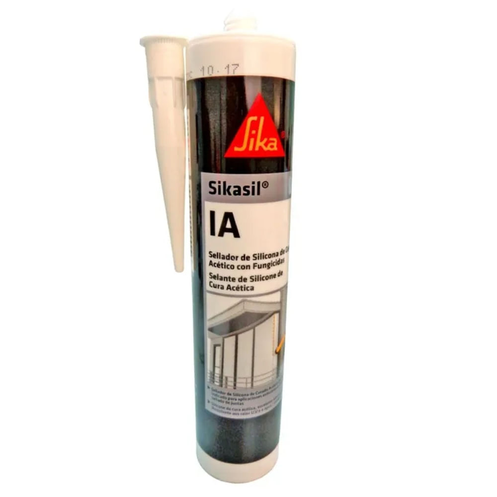Silicona Acética para Vidrios Sikasil IA Blanco 280 ml