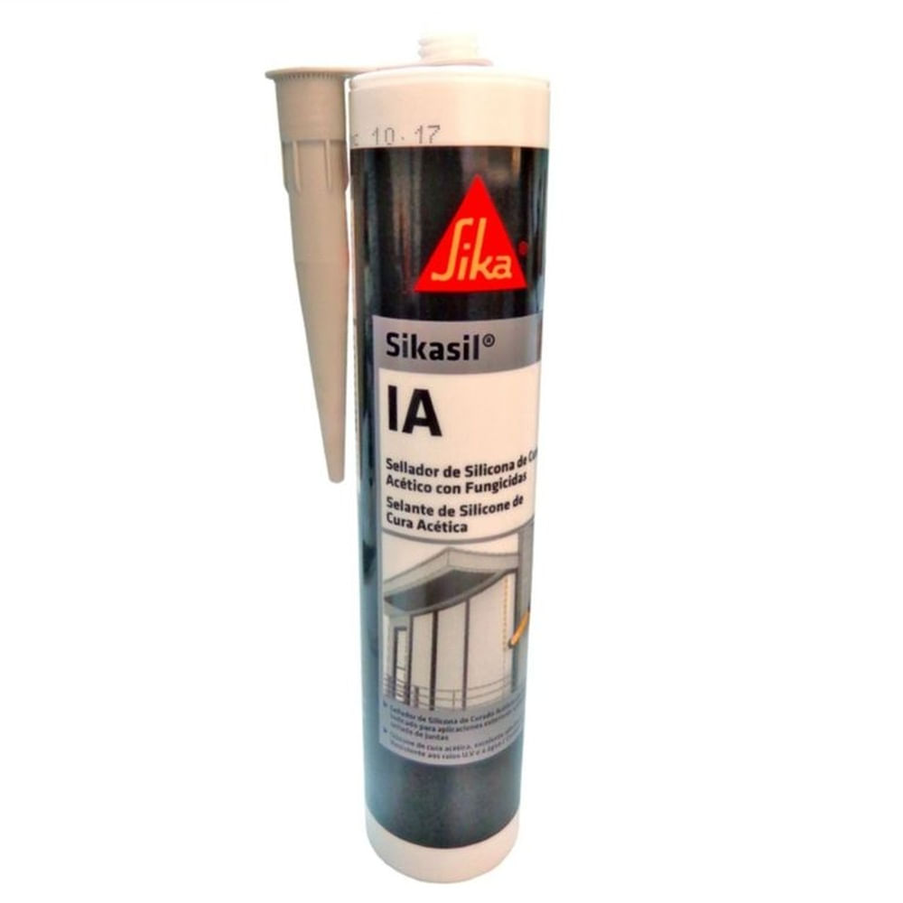 Silicona Acética para Vidrios Sikasil IA Gris 280 ml