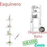 Kit Organizador De Baño CON Esquinero De Baño 2 En 1 Blanco
