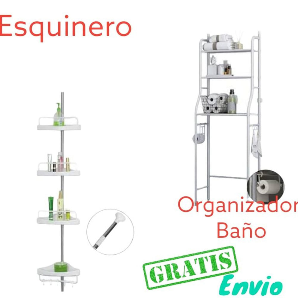 Kit Organizador De Baño CON Esquinero De Baño 2 En 1 Blanco