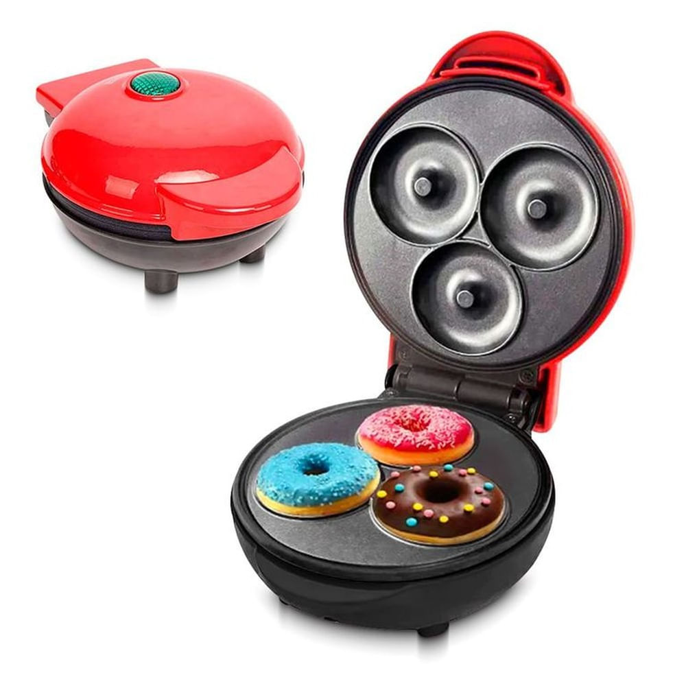 Mini Máquina para Donitas Eléctrica Antiadherente 3 donas