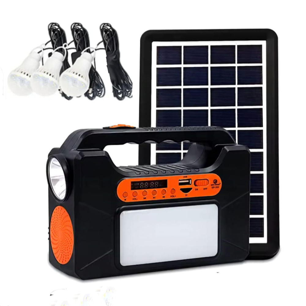 Kit Solar Multifuncional Parlante Radio FM Portatil