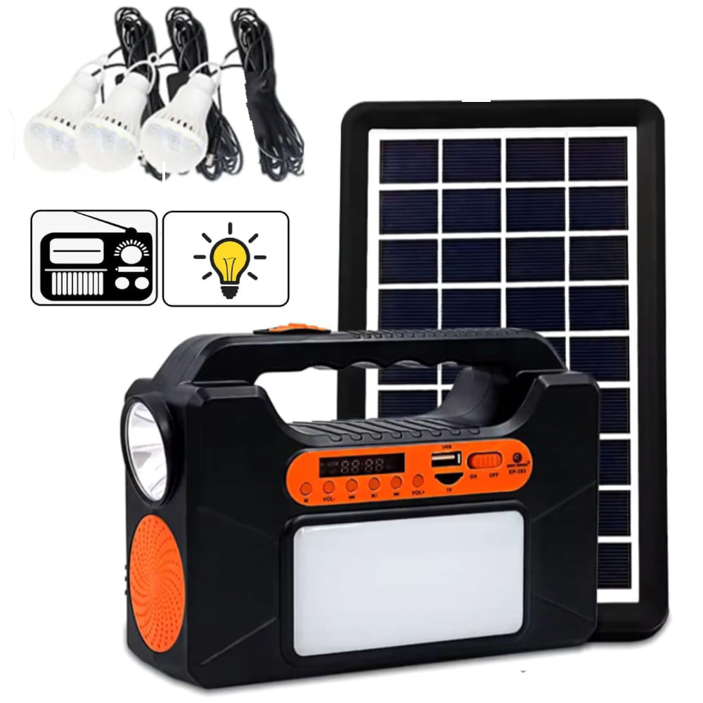Kit Solar Parlante Radio FM Multifuncional