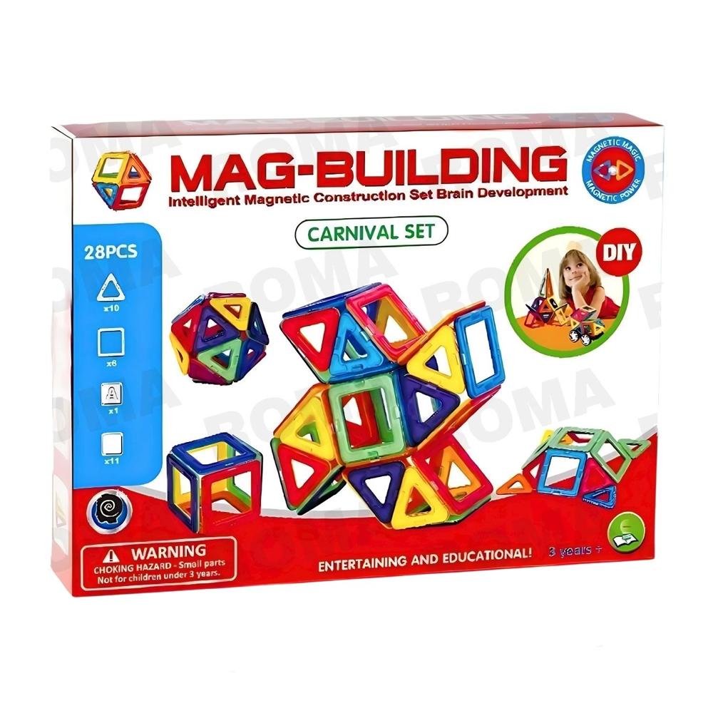SET DE CONSTRUCCIÓN MAGNÉTICA 28 PIEZAS JUEGO DIDÁCTICO