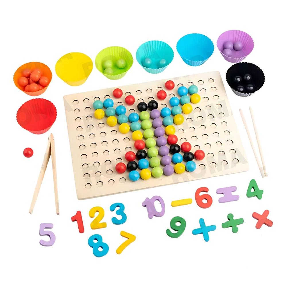 CUENTAS CON TABLERO DE CLAVIJAS MONTESORI - JUEGO DIDÁTICO