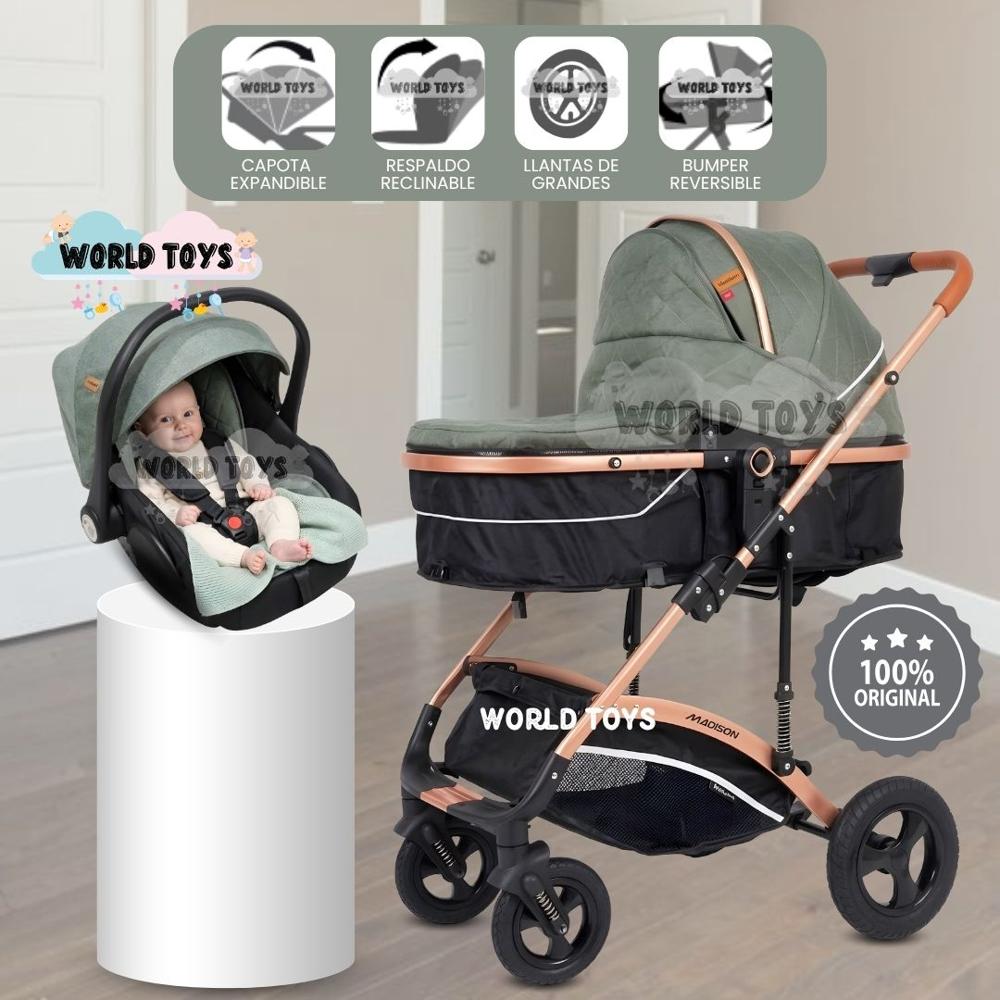 Coche Moisés Travel System MADYN ULTRA con Portabebé Green