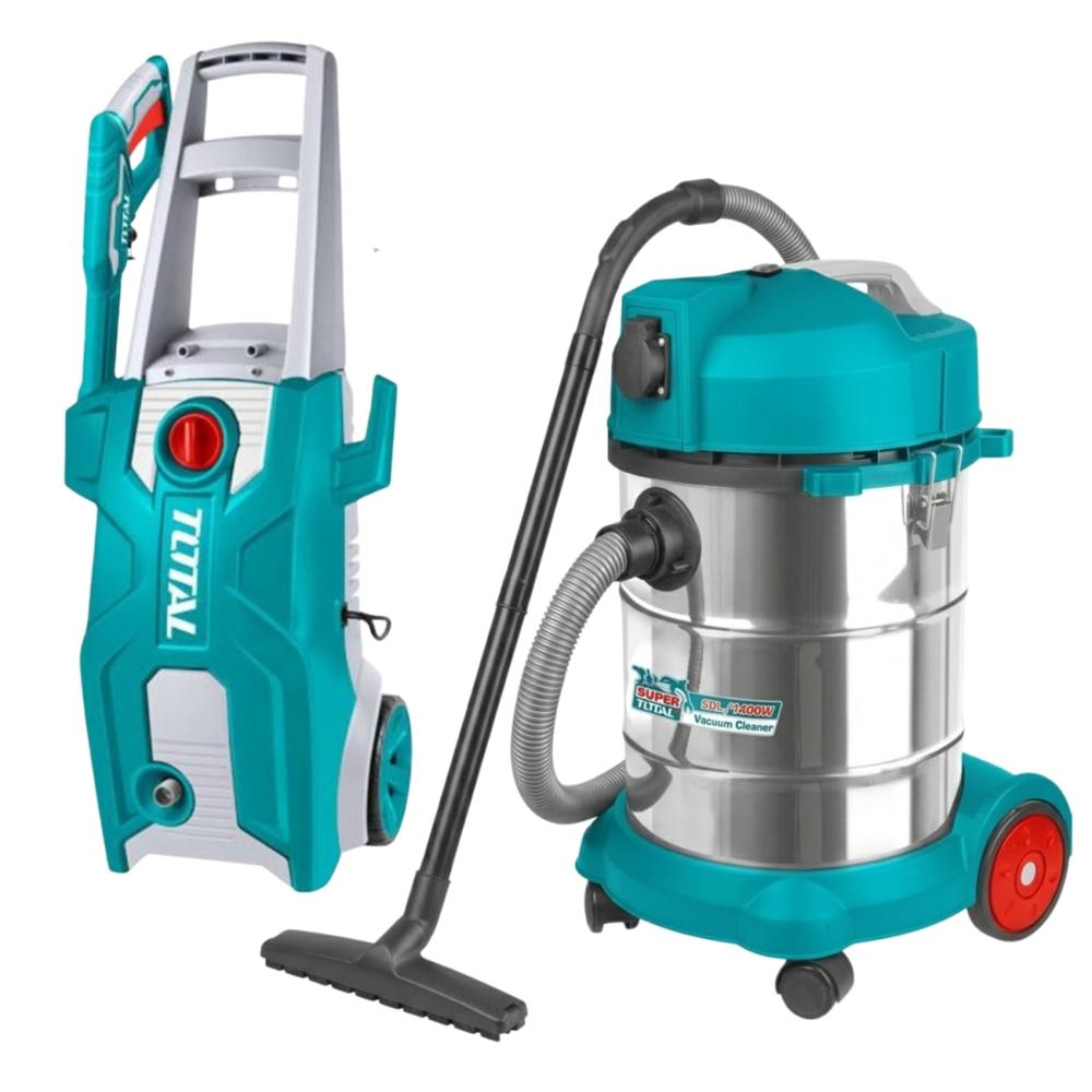 Hidrolavadora 2000w + Aspiradora 30 litros industrial Total TGT11376-TVC14301