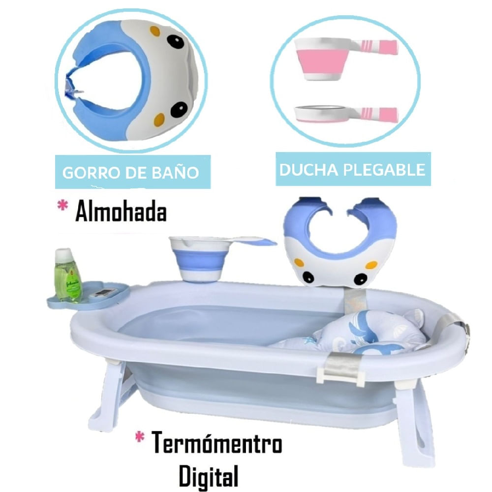Tina Bañera Plegable Resistente ECO Azul