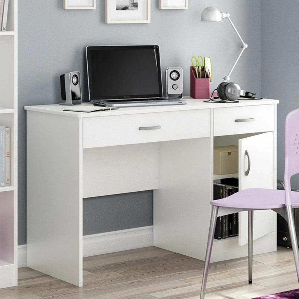 ESCRITORIO BUING  2 CAJONES 1 PUERTA COLOR BLANCO 120CM