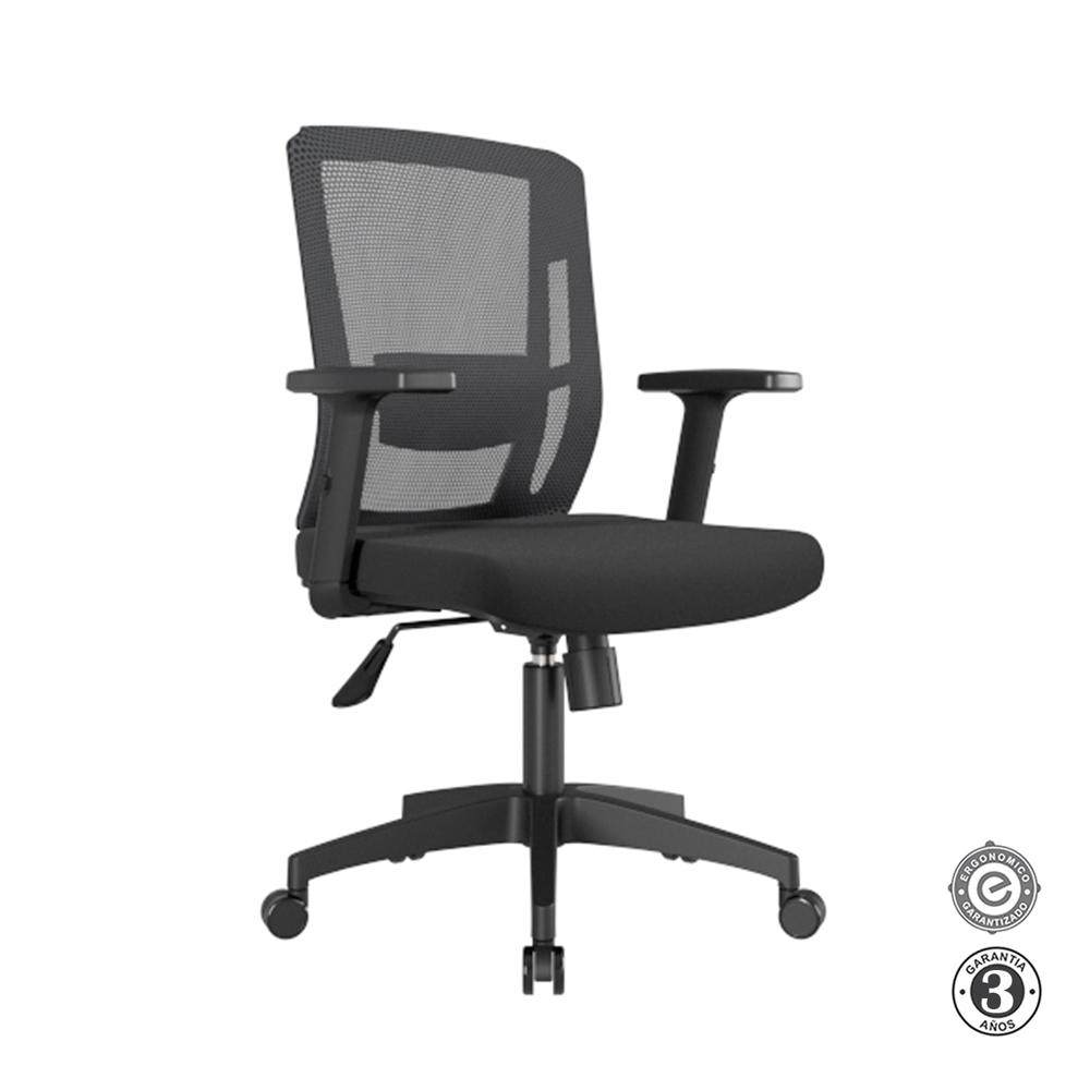 Silla Ergonómica Delphi II Gerente Syncro Brazos 3D Nylon Negro Ofideas