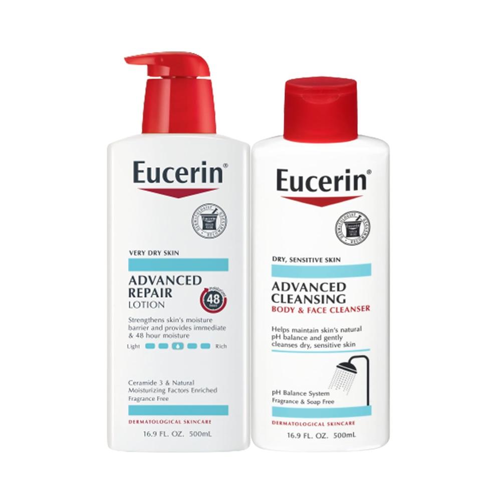 SET EUCERIN LOCIÓN CORPORAL REPARADORA & LIMPIADOR FACIAL Y CORPORAL 500 ML & 500 ML