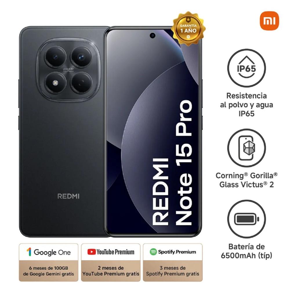 CELULAR XIAOMI REDMI NOTE 15 PRO 4G 8GB RAM 256GB ROM COLOR BLACK