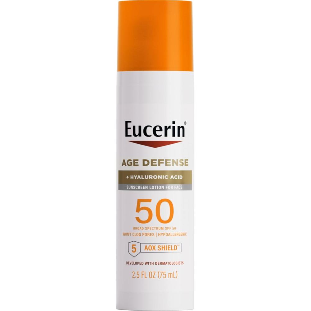 EUCERIN SUN AGE DEFENSE SPF 50 LOCIÓN SOLAR FACIAL ANTIEDAD 2.5 OZ / 75 ML