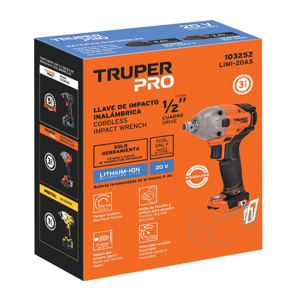 Llave De Impacto 1.2 20v Sin Accesorios Truper 103252
