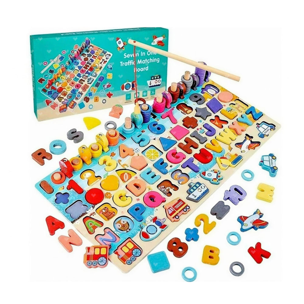 Tablero Didactico con Encajes Alfa Numerico 135 piezas