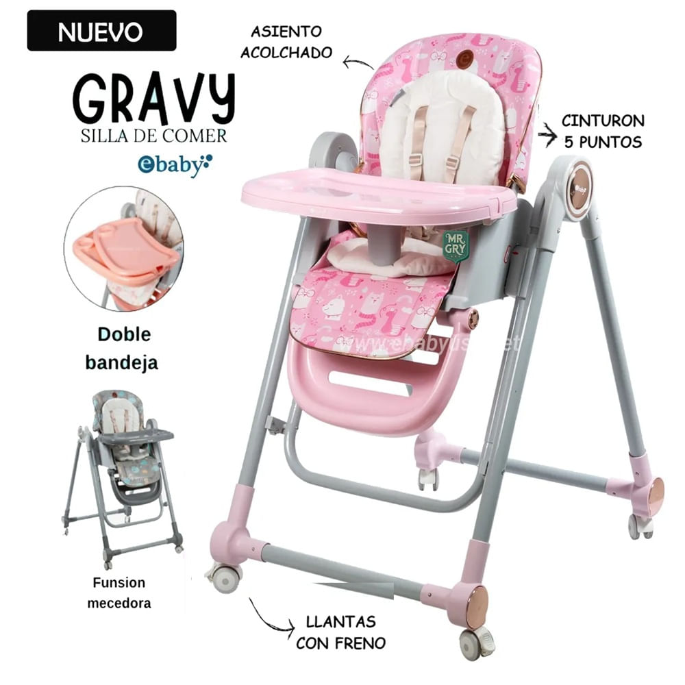 Silla de Comer para Bebe Regulable GRAVY FUCSIA