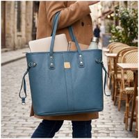 Bolso Tote Bag Cuero PU Amplio Perfecto para Trabajo Diario - Acero