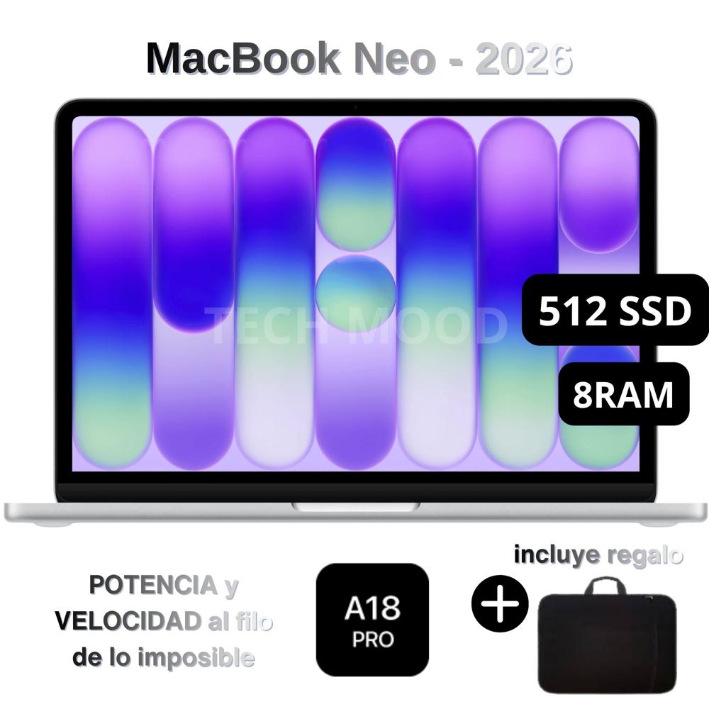 Apple Macbook Neo 2026 de 13"" | Chip A18 Pro | 8GB RAM + 512GB SSD | Teclado Inglés - Silver