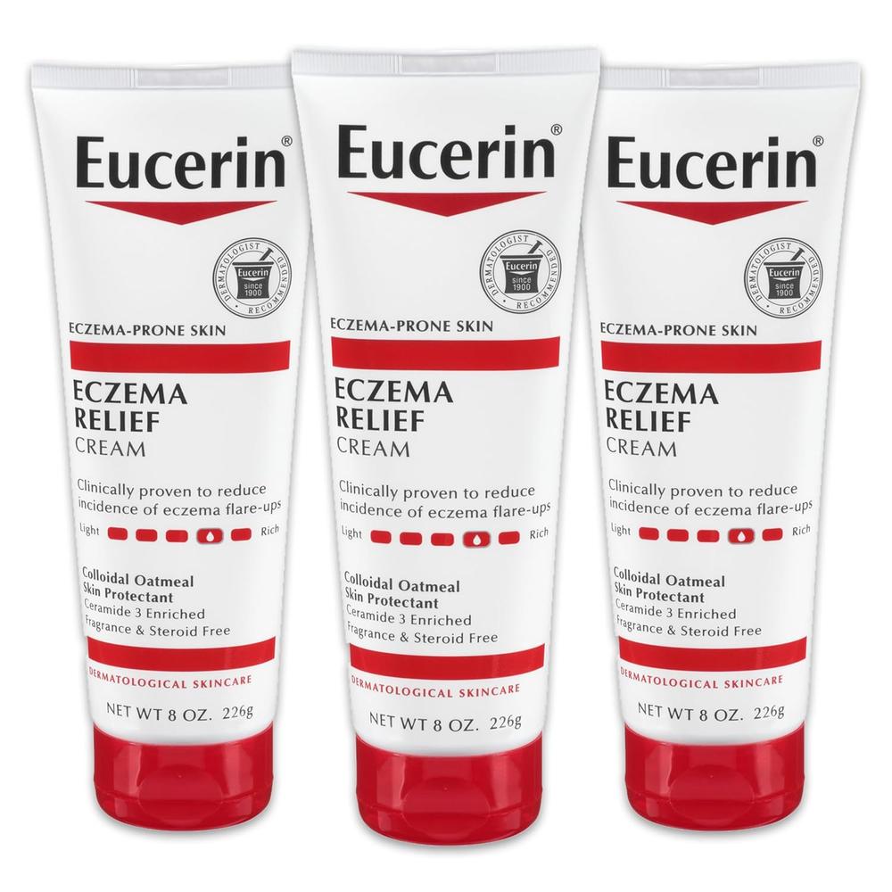 PACK 3 EUCERIN CREMA ALIVIO DEL ECCEMA PARA PIEL SENSIBLE 8 OZ / 237 ML