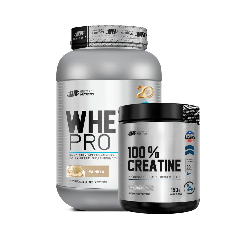 WHEY PRO 1.1 KG VAINILLA Y CREATINA 150 GRAMOS