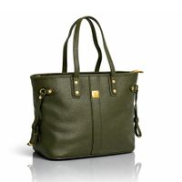 Cartera Tote Bag Grande Olivo con Compartimientos Todo Organizado