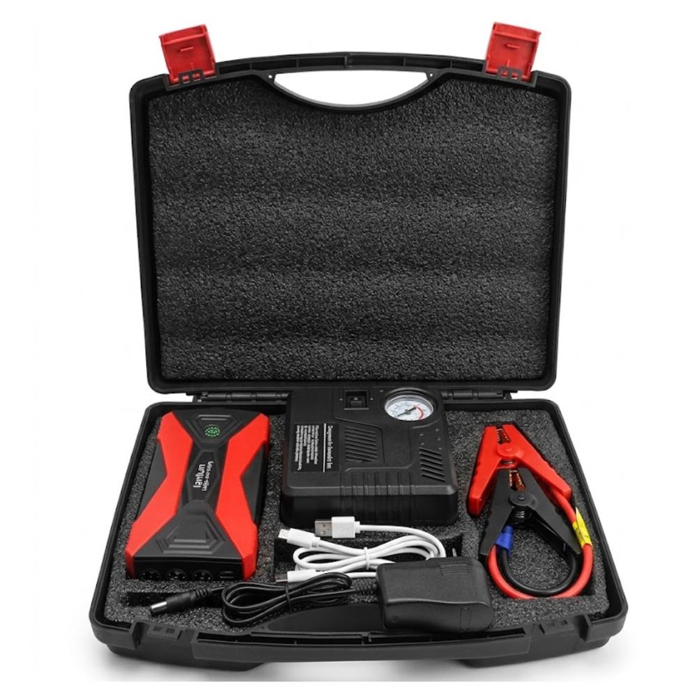 Arrancador de Batería de Vehículo Carro Cable Pasar Corriente Power Maletín Portable