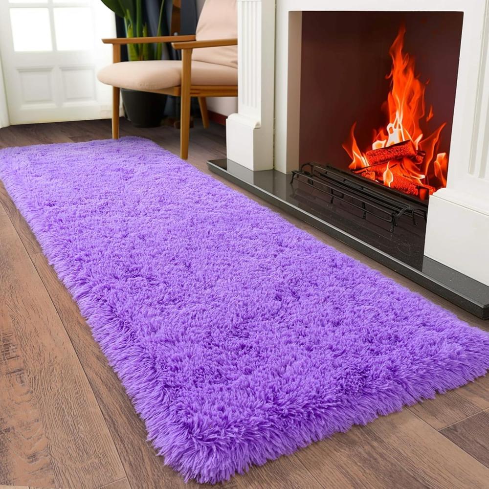 Alfombra Afelpada Rectangular de 180cm x 60cm Morado