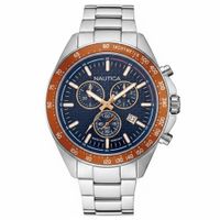 Reloj Nautica Ocean Beach NAPOBF117 Fecha Cronómetro Acero Inoxidable Dial Azul