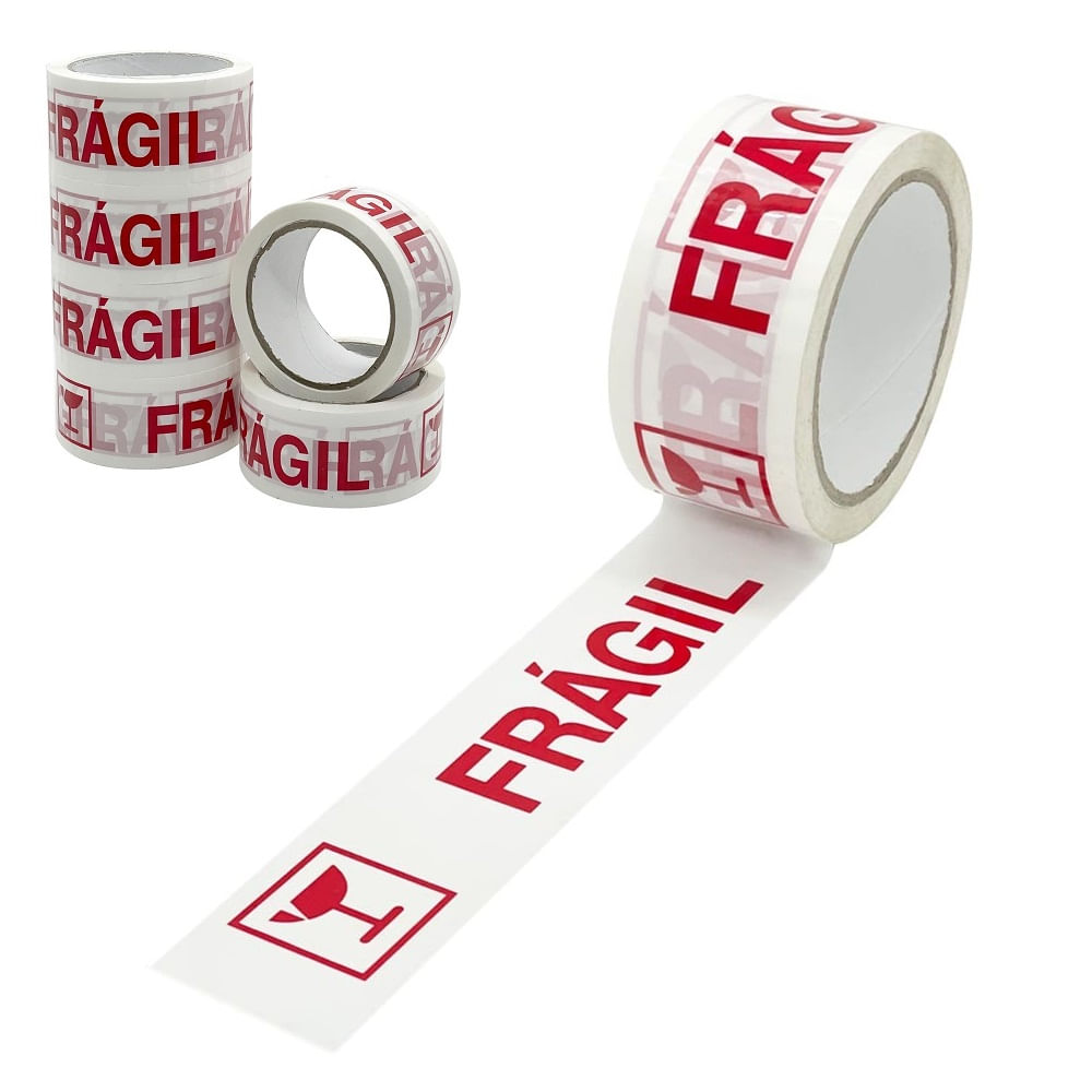 Cinta de Embalaje Impresas Fragil 200 Yardas Pack 3