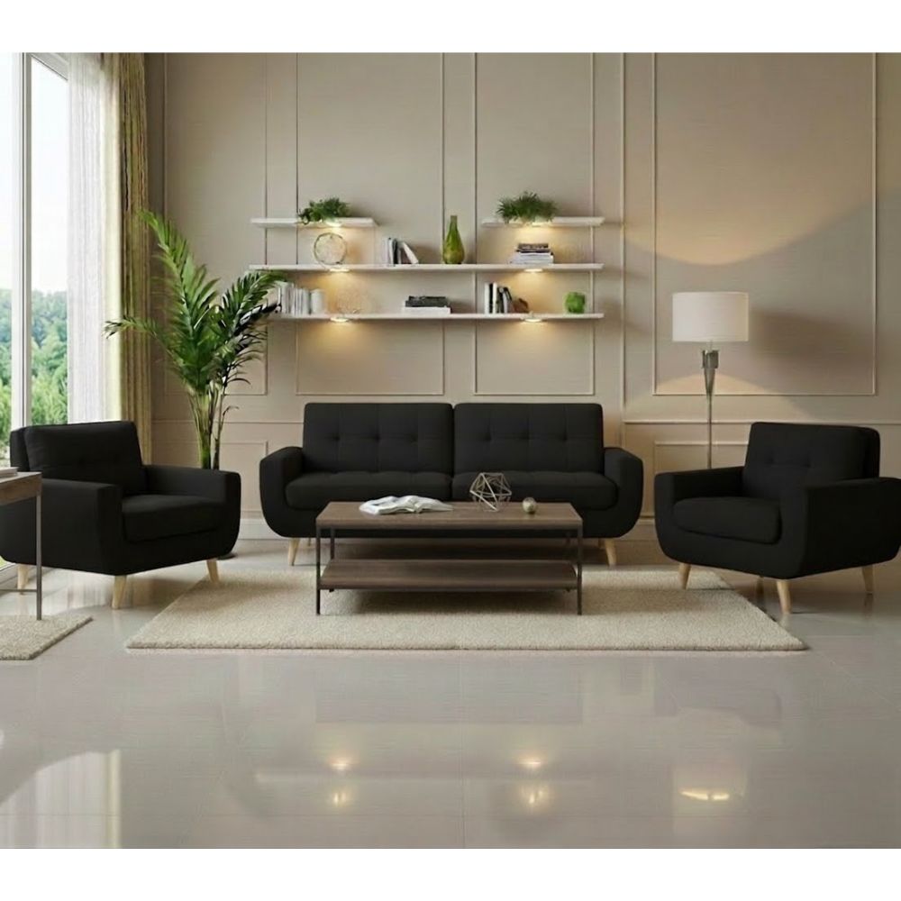 Juego de Sala Inti Negro 321 Vintage