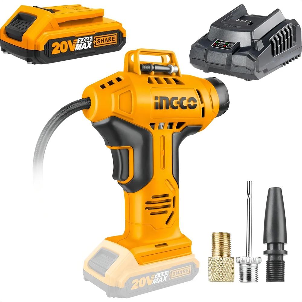 Inflador Pistola A Bateria Portatil Biciclets Auto Ingco Color Amarillo Fase eléctrica Monofásica