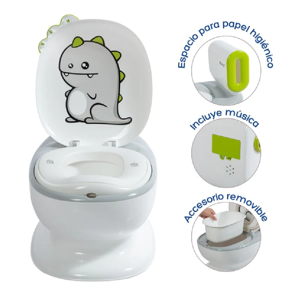 Bacinilla con música CLEANY- EB900-1 - Ebaby Gris