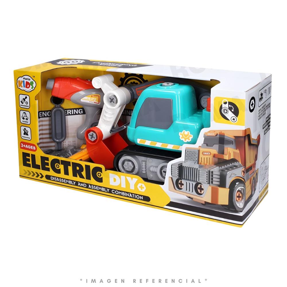 JUGUETE EXCAVADORA CON DESTORNILLADOR ELÉCTRICO