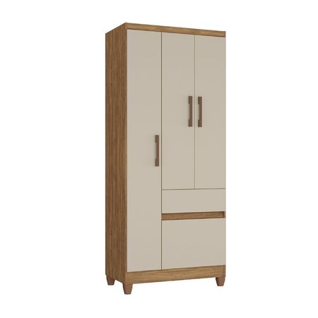 Ropero Aruba 4 Puertas 1 Cajón MDP Acacia/natura Off White