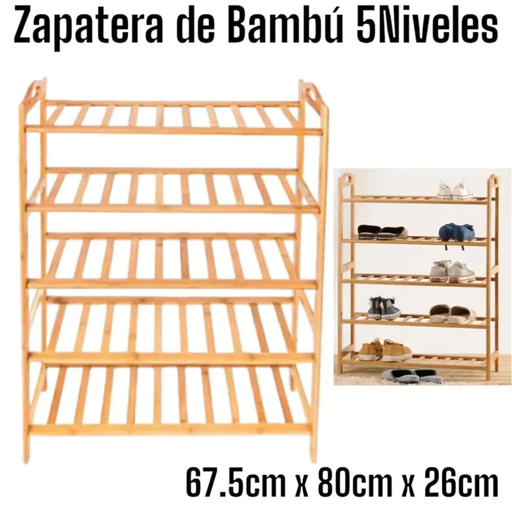 Zapatera De Bambú 5niveles Hasta Para 20pares