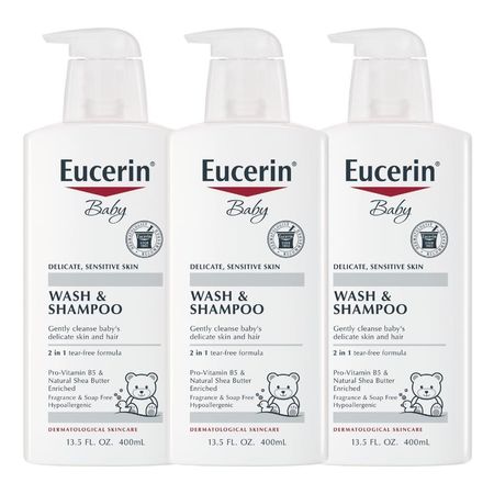 PACK 3 EUCERIN BABY CHAMPÚ Y GEL DE BAÑO 13.5 OZ / 400 ML