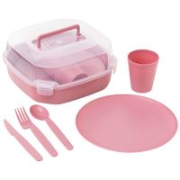 Set Picnic DECO HOME X4 Vaso Plato Cubiertos