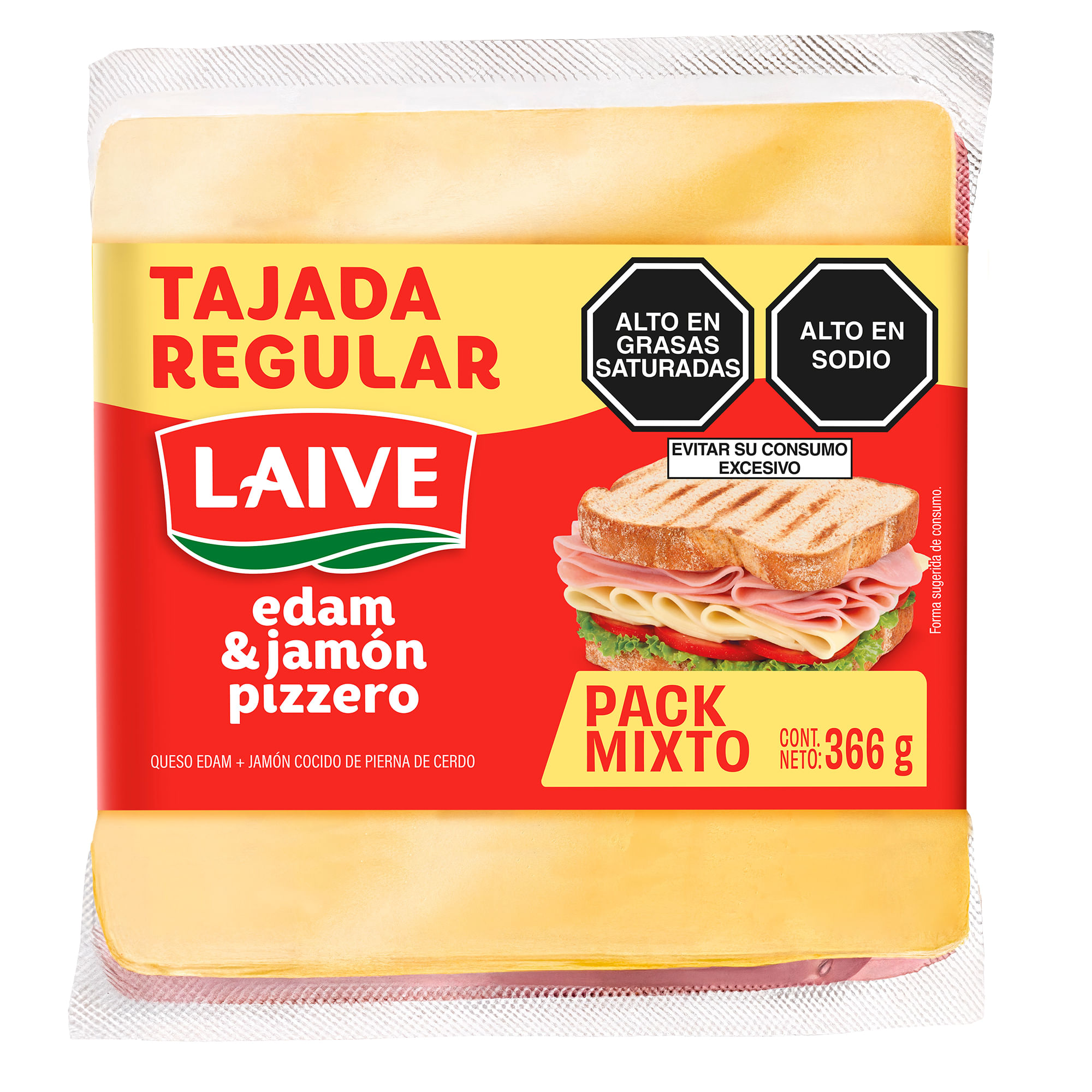 Pack Mixto Queso Edam LAIVE + Jamón Pizzero Paquete 366g