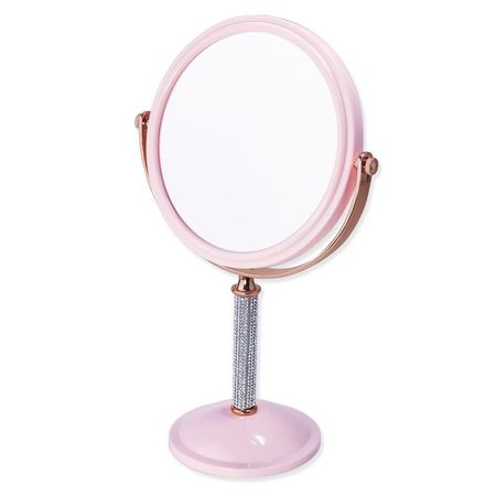 Espejo de Tocador Glow Redondo 2 en 1 Rosado
