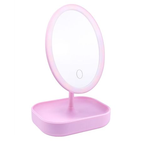 Espejo de Tocador Oval Led Rosa Rosado