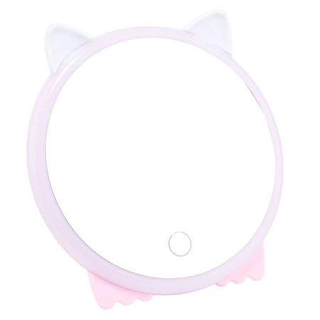 Espejo de Tocador Gatita Led Rosa Rosado