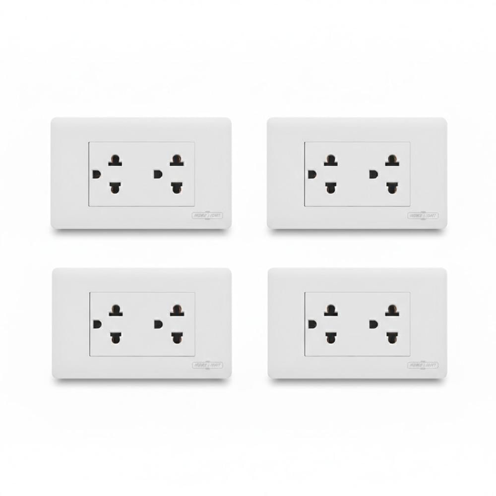Pack x4 Tomacorriente Emp. Doble 16A con Tierra Deluxe Home Light