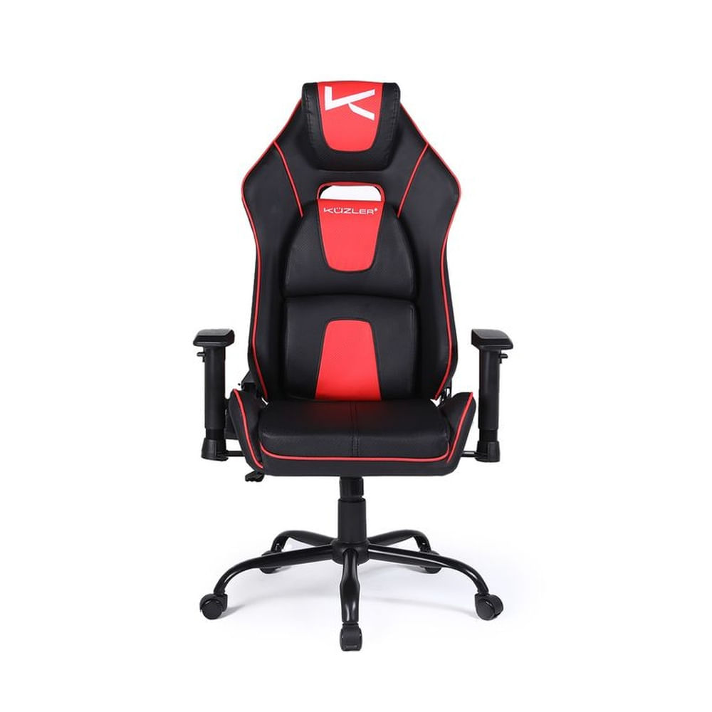 Silla gamer Kuzler Roja Con base metálica ajustable DRAKTAR-RN