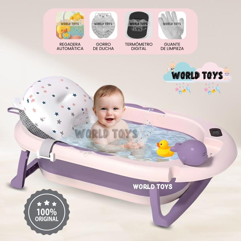 Bañera para Bebé SHINE con Termómetro Digital Purple