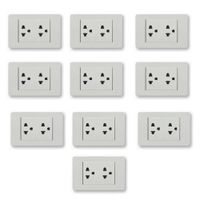 Pack x10 Tomacorriente Emp. Doble 16A con Tierra Elegant Home Light
