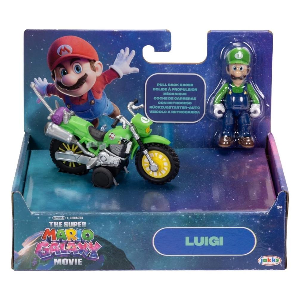 Figura Coleccionable Super Mario Galaxy Luigi con su Moto 6 cm Nintendo