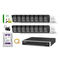 Kit 16 Cámara Seguridad Hikvision IP POE 4MP Tubo Audio Incorporado Disco 1TB